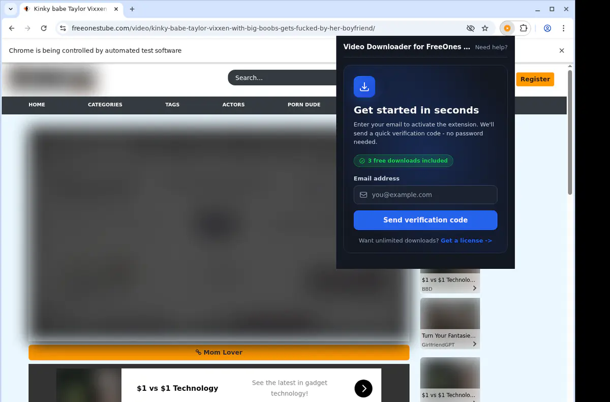 Freeonestube Video Downloader browser extension screenshot 5